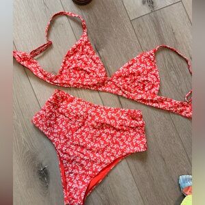 Raisins Red and White Bikini Set